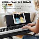 CAHAYA Piano Digital de 88 Teclas – Piano Eléctrico Semipesado con Conexión MIDI Atril Soporte en X Doble y 3 Pedales Ideal para Principiantes - 4
