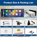 Radio Coche 1 DIN con Carplay Inalámbrico - Pantalla Táctil de 6.86 Pulgadas, Radio CarPlay 1 DIN Soporte Mirror Link para con Cámara de Respaldo, RDS FM Radio/Type-C de Recharge/Mic/SWC - 7