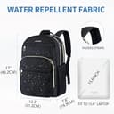 KROSER Laptop Rucksack Damen 15,6 Zoll Stilvoller Tagesrucksack, Wasserabweisender Nylon Schulrucksack Rucksack für Reisen/Business/Damen/Mädchen-Schwarz - 5
