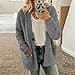 Generico Sudadera de mujer Suéter con Capucha Chaqueta de Invierno Larga para Mujer Cálida de Lana Gruesa Chaqueta Cárdigan de Invierno Suelto con Bolsillo y Cremallera Chaquetas y Abrigos, Dark Gray - 2