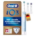 Oral-B iO Series 3 Plus Edition Elektrische Zahnbürste — Electric Toothbrush, Inkl. 3 Aufsteckbürsten, 3 Putzmodi für Zahnpflege — Designed by Braun, GUT GETESTET von STIFTUNG WARENTEST, Hellblau - 1