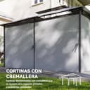 Outsunny Cenador para Jardín 3x4 m, Pabellón de Jardín, Gazebo con Doble Techo, 6 Paredes Laterales, Estructura Metálica, Drenaje, Carpa para Exterior, Terraza, Patio, Gris Oscuro - 4