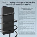 Caricabatterie CA da 330 W adatto per Acer Predator Helios Neo 16 18 Gaming Laptop PHN16-71 PHN16-72 PHN18-71 16 18 PH16-72 PH16-71 PH18-71 Nitro 17 16 5 Adattatore CA 5,5 x 1,5 7 mm - 6