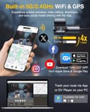 GKU 4K Dash Cam Front and Rear, 5GHz WiFi GPS, Dual Car Camera, 1.5” IPS Mini Dashcam for Cars with 64GB SD Card, 24H Parking Mode, Night Vision, WDR, 170° Wide Angle, G-Sensor, App Control, Max 256GB - 3