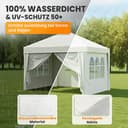 NATURIZ® Pavillon 3x3 Wasserdicht Stabil Winterfest und UV 50+ Schutz - Faltpavillon mit Seitenwänden - Pop Up Zelt für Garten, Camping, Märkte - Gartenpavillon (Beige, 3x3m) - 7