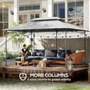 Outsunny 3 x 4m Garden Gazebo with Sides, Double Roof Metal Gazebo, Grey - 4