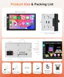 DAB/DAB+ 7 Inch Touchscreen 2 Din Car Radio Wireless Carplay Android Auto Double Din Car Stereo Head Unit Mirror Link, Bluetooth, FM, EQ SWC/USB/TF/AUX/Backup Camera - 7