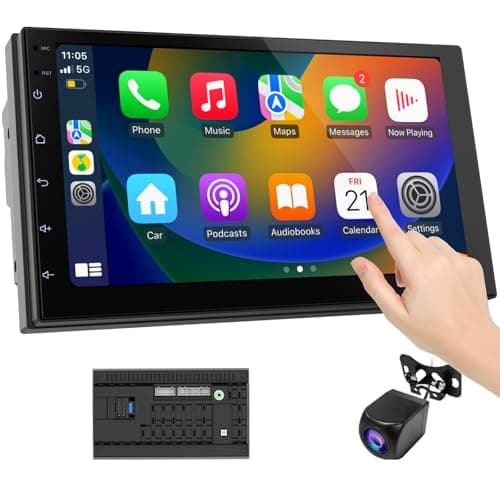 Haudio Autoradio 2 DIN Bluetooth con CarPlay wireless & Android Auto,con schermo 7 pollici Touchscreen Lettore, Mirror Link,FM Radio,Telecamera di backup,Bluetooth 5.0,AUX(RAM 2GB+ROM 32GB)