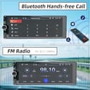 Radio Coche Bluetooth Pantalla - Pantalla Carplay 1 DIN Táctil de 6.86 Pulgadas, Radio CarPlay 1 DIN y Soporte Mirror Link para iOS/Android con Cámara de Respaldo, Admite Carga Type-C/USB/Mic/EQ/SWC - 6