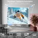 Proyector 【Google TV/1500 ANSI/Gira 360°】 XIWBSY Proyector 4K Soporte Auto Focus/Keystone, WiFi 6 Bluetooth, 38000 Lúmenes, Control por Voz Projector Netflix Oficial, Portatil Proyectores Video - 4