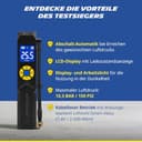 MICHELIN Akku Mini Kompressor 10 Bar – Tragbar & Digital | Perfekt für Auto, Fahrrad, E-Bike, Motorrad, Wohnwagen & Anhänger | 150 PSI, 7,4 V /2500 mAH | LCD-Display, LED-Licht - 3