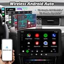 Radio Coche 1 DIN con Carplay y Android Auto Inalámbrico - Pantalla Táctil de 7 Pulgadas, Reproductor de Estéreo Bluetooth Soporte Mirror Link para iOS/Android con Cámara de Respaldo - 3