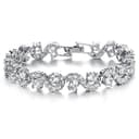 Crystalline Azuria Donna 18ct Placcato Oro Bianco Bracciale Tennis con Bianco Cristalli di Zirconi 18 cm - 1