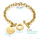 Emibele Armband mit Gravur, Edelstahl Gliederarmkette mit Herzanhänger & OT Schnalle für Damen Mädchen, Gliederkette Schmuck mit Bibelversen Sprüche 4:23 - Gold - 7