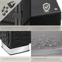 tectake® Poly Rattan Lounge, Outdoor Sitzgruppe, Set mit Sofa Sessel, Hocker, Tisch, frei kombinierbar, Sitzecke für 3-4 Personen, Möbel wetterfest für Garten Terrasse Balkon - schwarz - 5