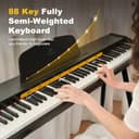MUSTAR 88 Key Piano Keyboard for Beginners, Full-Size Digital Piano 88 Semi Weighted keys with 3-Pedal Unit, Portable Electric Piano with Built-In Speakers, USB/MIDI Connecting (Black) - 4