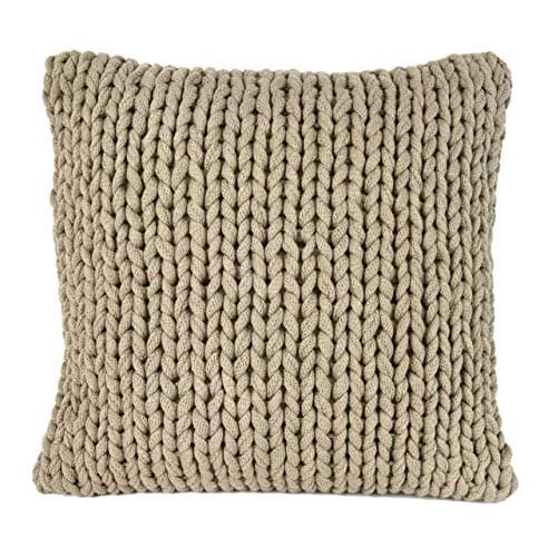 nielsen HOME Kissenbezug Marlin grob gestrickt, 50x50 cm, Sand, 100% Baumwolle, Strick, Oekotex, Grobstrick, gemütlich modisch elegant, Dekokissen, Sofakissen