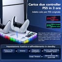 Tolesum Verticale Supporto con Raffreddamento per PS5/PS5 Pro/PS5 Slim,Supporto di Ricarica per Doppio Controller PS5 con USB/Ventola a 3 Livelli/luce RGB per PS5 UHD& Digital /PS5 Slim Disc & Digital - 3