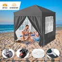3x3m Pop Up Gazebo, Gazebo with Removable Sidewalls, Sturdy Frame, Weather-Resistant Protection, Ideal for Outdoor Events, Parties, and Markets (grey) - 4