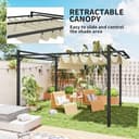 Outsunny 3 x 4m Pergola with Retractable Roof Canopy, Aluminium Frame Garden Gazebo Outdoor Sun Shade Shelter for Grill, Patio, Deck, Khaki - 4