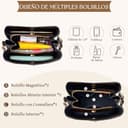 VARLIVOO Bolsos de Mujer Pequeños — Bolso Bandolera Cuero PU con Doble Correa, Elegante Bolsas Mujeres para Trabajo, Viaje y Citas (Marrón) - 4