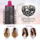Barriles largos y cepillo voluminizador redondo para Dyson Airwrap Styler, el kit de peinado incluye 2 barriles largos para rizar, 1 cepillo voluminizador redondo, 1 adaptador - 6