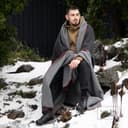 LYHome Wool Blanket - Merino Natural Throw, Soft Woolen Cover for Sofas & Beds. Army Blankets for Outdoor: Picnic, Travel and Camping (51x67 in | 130x170 cm | Gray - Dark Gray | Double-sided) - 5