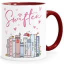 SpecialMe® Tasse Musik Fan Swiftea Geschenk personalisiert mit Namen Best of Album Geschenkidee Freundin Kollegin Familie Weiss-innen-bordeauxrot standard - 1
