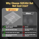 Utheer 304 Stainless Steel Grill Grates for Weber Spirit 2025 Front-Control Models, Fits Spirit E-210 E-310 E-325, 2PCS 7mm Solid Stainless Steel Replacement Grates, Replaces Weber 7637 - 4