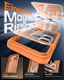 TOCOL für iPhone 17 Pro Max Hülle für MagSafe, Vollständiger Kameraschutz, Eingebauter Magnetring, Stoßfest Kratzfest Transluzente Matt Handyhülle für iPhone 17 Pro Max Case 6,9 Zoll, Orange - 4