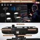 FANTASK Batería electrónica, Juegos de batería E-Drum Plegables con Pads de Malla, 150 Sonidos y 10 Demos, metrónomo y USB Midi, 2 Pedales y 2 Baquetas, Juego de batería electrónico de 7 Piezas para - 5