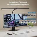 brightower Doppelkopf Schreibtischlampe LED Dimmbar, 24W 80CM Schreibtischlampe klemmbar für Homeoffice, Augenschutz Tageslichtlampe mit Fernbedienungen, Schwanenhals Büro Tischlampe 5 Farbmodi - 3