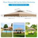 Toldo Pergola Recambio 3x3m, Pergolas de Jardin Cubierta de Repuesto de Gazebo Pabellón Exteriores, Doble Niveles Carpas para Exteriores con Orificios de Drenaje y Ventilación - 2
