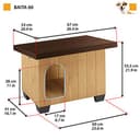 Ferplast Hundehütte mittelgroße Hunde BAITA 60 aus FSC-Holz, Hundehaus Outdoor Wetterfest, Isolierende Kunststofffüße, Tür mit Bissschutzkante aus Aluminium, 67 x 53 x h 56 cm. - 2