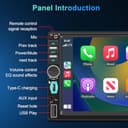 Radio Coche 1 DIN con Carplay Android Auto Inalámbrico - Pantalla Táctil de 7 Pulgadas, Radio CarPlay 1 DIN Soporte Mirror Link para con Cámara de Respaldo, FM Radio/Type-C de Recharge/Mic/Bluetooth - 5