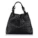 FIRENZE ARTEGIANI Borsa da donna in vera pelle incisa a serpente con tracolla e tracolla Borsa Tote Donna Made in Italy Vera Pelle Italiana 36x29x18 cm, Nero, 33x29x17 cm - 6