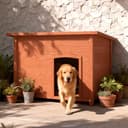 BAKAJI Cuccia per Animali Domestici in Legno di Cipresso, Casetta per Cani e Gatti con Tetto Apribile, Casa da Esterno ed Interno Resistente Alle Intemperie con Tettoia Asfaltata, 116 x 79 x 81 cm - 2