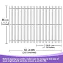 Nordic Bbq Store Griglie in acciaio inox per Napoleon Prestige 500 & Prestige PRO 500 (RSIB, Phantom, da incasso, collegato) – SS 304 griglie di ricambio, 2 pezzi, 45 x 33,65 cm ciascuna - 3