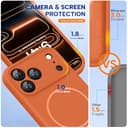 Miracase Magnetic for iPhone 17 Pro Case, Compatible with MagSafe, Integrated Silicone Camera Control Cover, 3.0mm Thicken Shockproof Drop Protection Phone Case for 17 Pro,Orange - 3