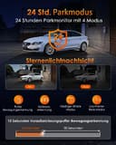 VANTRUE E3 3 Lens 2.7K Dashcam mit 5GHz WiFi, 1944P+1080P+1080P Dash Cam, Sprachsteuerung Dashcam Auto Vorne Hinten, IR Nachtsicht, 24Std. Puffer Parkmodus Dashcams, Loopaufnahme, Max 512G - 8