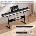 TERENCE Folding Keyboard Piano 88-key piano keyboard with Z-stand Portable semi-weighted keyboard 10W speaker Built-in recording function Bluetooth MIDI interface Suitable for children and adults - 6