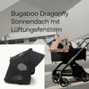 Bugaboo Dragonfly Sonnendach mit Lüftungsfenstern, ausziehbar für zusätzlichen und optimalen Sonnenschutz, wasserabweisend, Midnight Black - 2