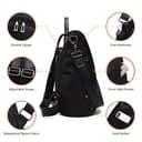 Charmore Women Backpack Ladies Rucksack Waterproof Nylon School bags Anti-theft Dayback Shoulder Bags, Black2, M - 6