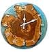 Generico Orologio da Parete Artigianale in Legno d'Ulivo e Resina, Design Rustico, 32 cm, Fatto a Mano - 1