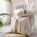 Aisybaklyn Cuscini Divano 40x40 Federe Cuscini Bohémien Marrone Cotone e lino Intrecciato Moderno Fodere Cuscini Elegante Macramè Cuscino Decorativo per Divano Camera da Letto Sedia di Casa Set di 2 - 3