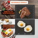 Onlyfire Cast-Iron Griddle Plancha for Weber Genesis 300 Series, Genesis E/S-310/320/330, EP-310/320/330 (2007-2016), Replacement Reversible Cooking Griddle for Weber 7528 - 4