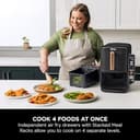 Ninja Double Stack XL Air Fryer, Vertical Dual Drawer Air Fryer with 4 cooking levels, 2 Drawers & 2 Racks, Space Saving Design, 9.5L Capacity, 6 Functions, 8 Portions, Tongs, Black/Copper SL400UKCP - 4