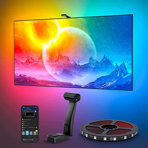 Govee Envisual TV Backlight T2 with Dual Camera for 75-85 Inch TVs and PC, RGBIC WiFi LED Strip Compatible with Alexa and Google Assistant Double Light Beads for Decoration