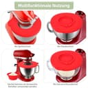 Silikon Spritzschutz Zubehör für Kitchenaid Stand Mixer 4.8L, Rührschüssel mit Spritzschutz Schüssel für Kitchen Aid Artisan 4.5-5 QT, Spritzschutz Kompatibel mit Kitchen Aid Mixer Tilt-Head (Rot) - 7