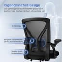 Hinonde Bürostuhl,Schreibtischstuhl mit Hochklappbare Armlehnen und Wippfunktion,360°Drehstuhl,Höhenverstellbarer Bürostuhl ergonomisch Home Office Stuhl mit Atmungsaktivem Netz,Bis zu 150kg - 4